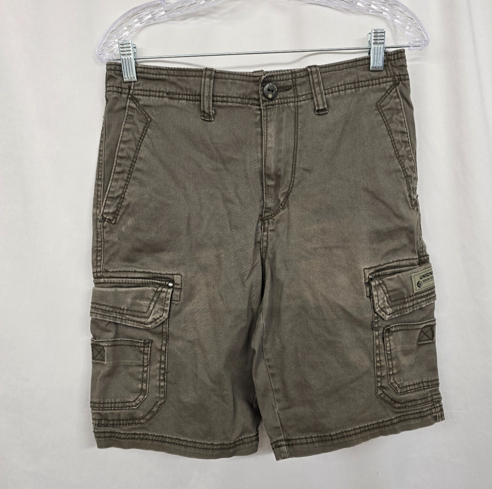 UnionBay Y2K Cargo Shorts Men's 30 Olive Brown 9.5" Inseam